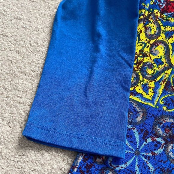 LuLaRoe Randy Unisex XXS 2XS Patterned Raglan Baseball Style Tee 3/4 Sleeve - Picture 5 of 10